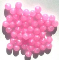 50 6mm Coated Translucent Pink Round Glass Beads